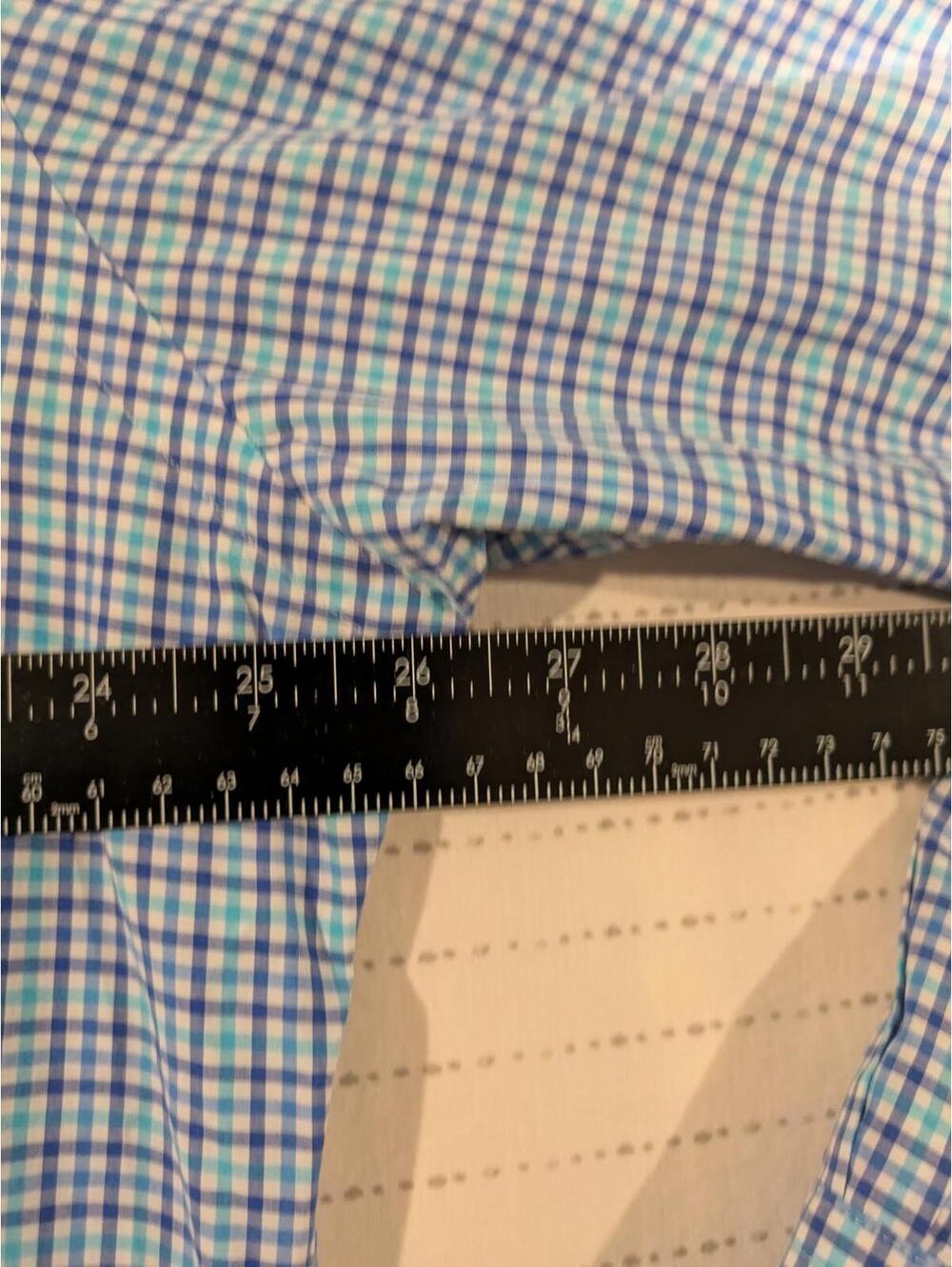 Ralph Lauren Blue Checkered Long Sleeve Shirt Slim Fit 100% Cotton Stretch XXL - Picture 7 of 9